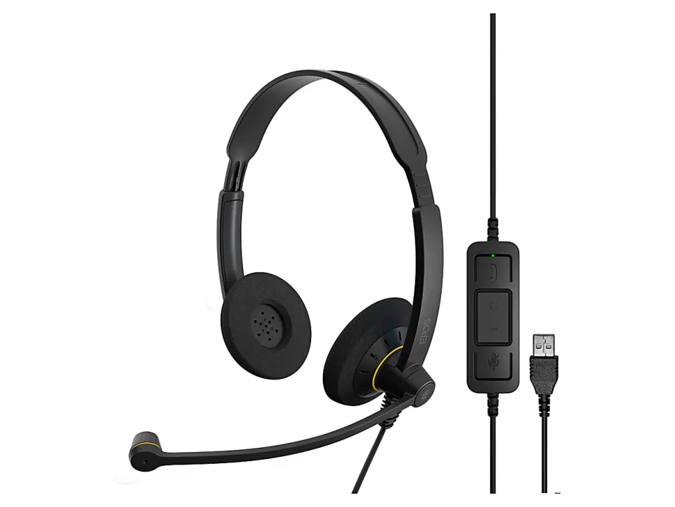 Sennheiser EPOS IMPACT SC 60 USB ML Headset on ear wired USB black with orange color highlights