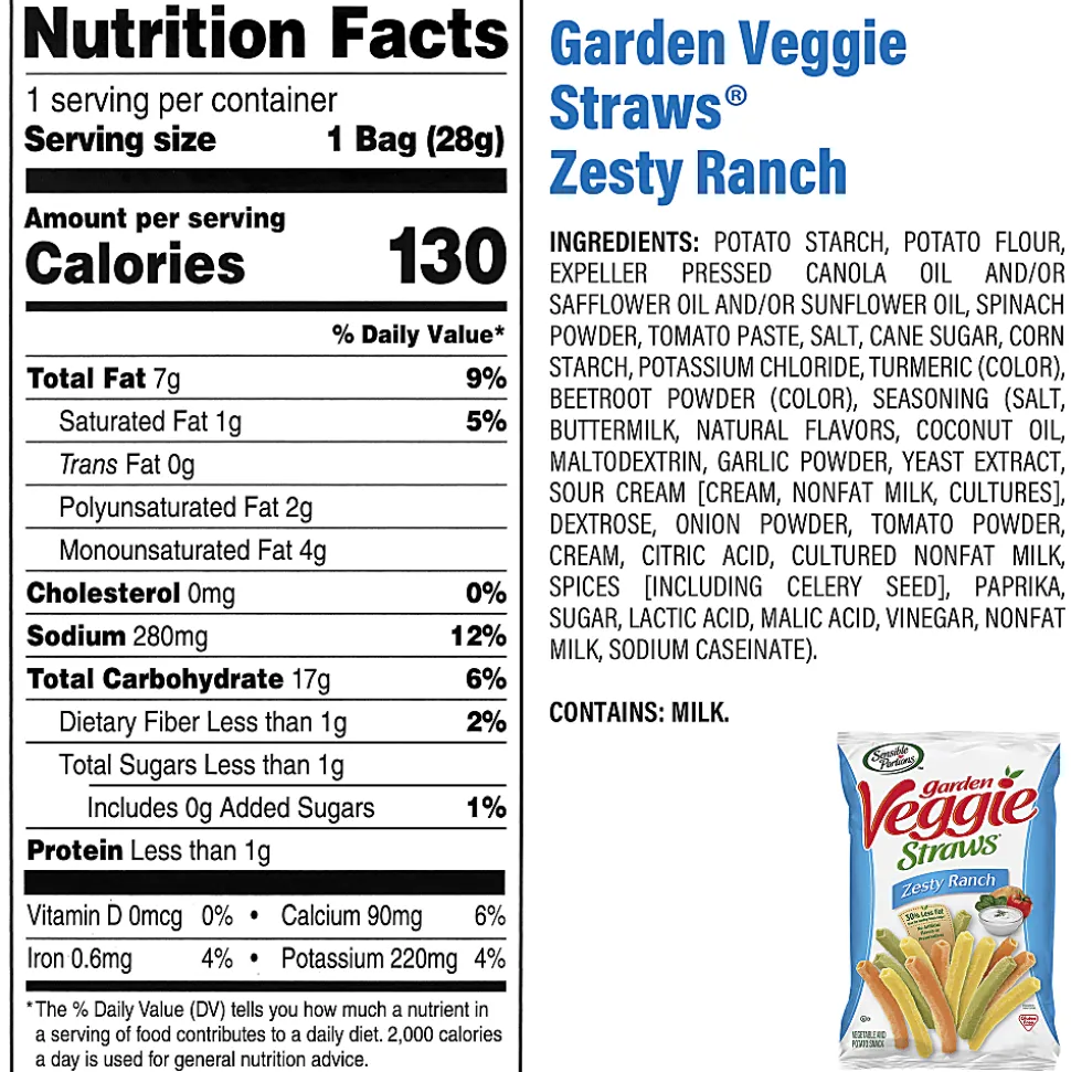 Sensible Portions Garden Veggie Variety Pack, Box Of 30 Bags