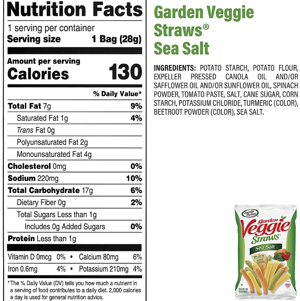 Sensible Portions Garden Veggie Variety Pack, Box Of 30 Bags
