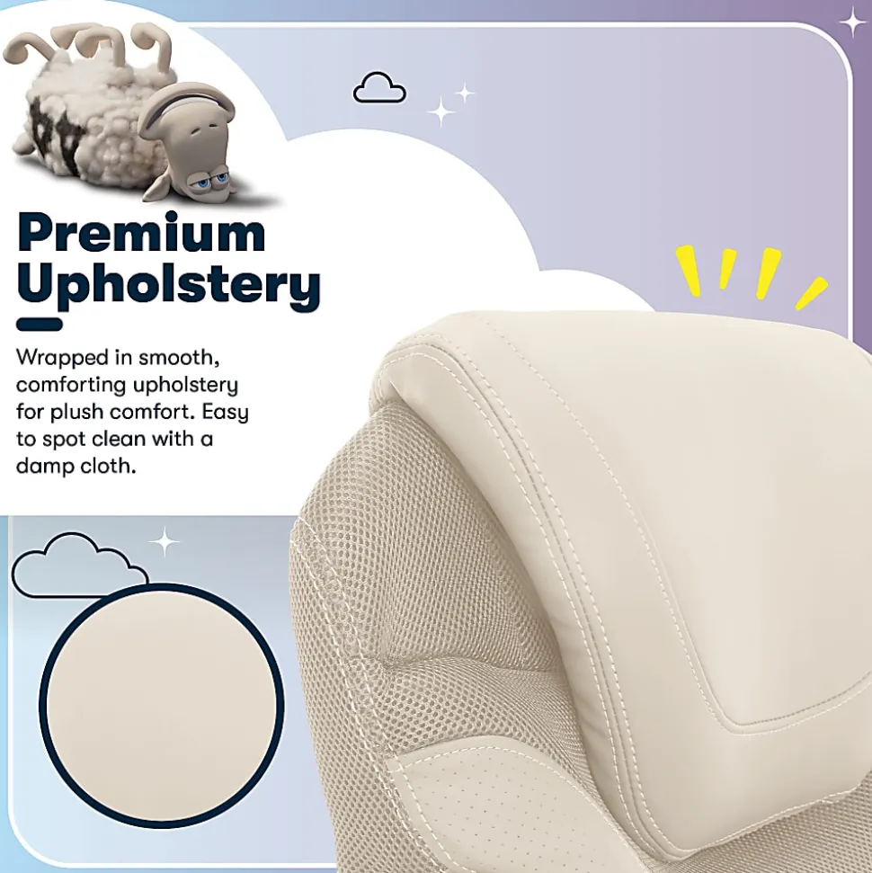 Serta®AIR™ Health & Wellness Ergonomic Bonded Leather High-Back Executive Office Chair, Cream