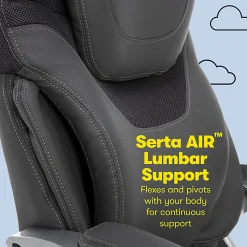 Serta®AIR™ Health & Wellness Ergonomic Bonded Leather High-Back Executive Office Chair, Light Gray