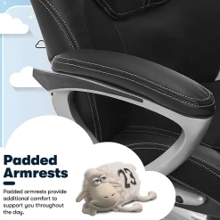 Serta® Amplify Bonded Leather/Mesh High-Back Office Chair, Black/Silver