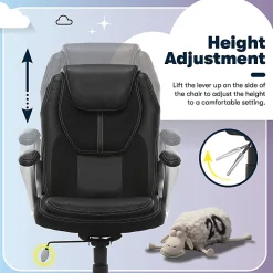 Serta® Amplify Bonded Leather/Mesh High-Back Office Chair, Black/Silver