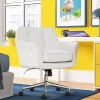 Serta® Ashland Home Bonded Leather Mid-Back Office Chair, White/Chrome