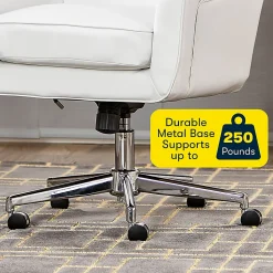 Serta® Ashland Home Bonded Leather Mid-Back Office Chair, White/Chrome