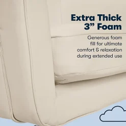 Serta® Ashland Home Bonded Leather Mid-Back Office Chair, Cream/Chrome