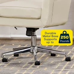 Serta® Ashland Home Bonded Leather Mid-Back Office Chair, Cream/Chrome