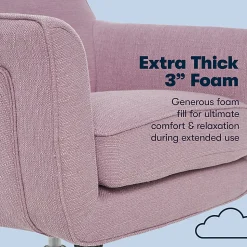 Serta® Ashland Home Mid-Back Office Chair, Twill Fabric, Lilac/Chrome