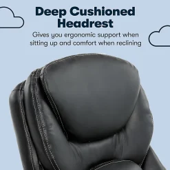 Serta® Back in Motion™ Health And Wellness Ergonomic Bonded Leather Mid-Back Office Chair, Black/Silver