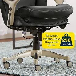 Serta® Back in Motion™ Health And Wellness Ergonomic Bonded Leather Mid-Back Office Chair, Black/Silver