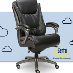 Serta® Baxter Big & Tall Ergonomic Bonded Leather High-Back Chair, Black/Gray