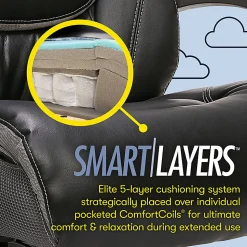 Serta® Baxter Big & Tall Ergonomic Bonded Leather High-Back Chair, Black/Gray