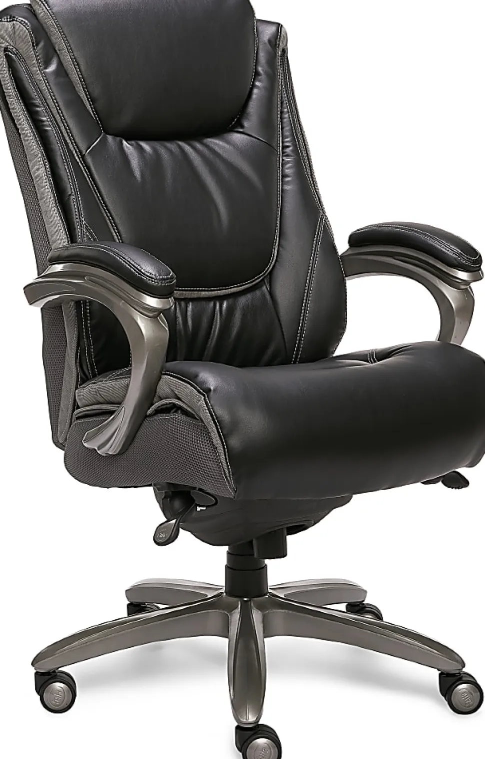 Serta® Baxter Big & Tall Ergonomic Bonded Leather High-Back Chair, Black/Gray