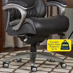 Serta® Baxter Big & Tall Ergonomic Bonded Leather High-Back Chair, Black/Gray