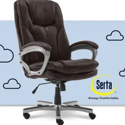Serta® Benton Big And Tall High-Back Chair, Roasted Chestnut/Silver