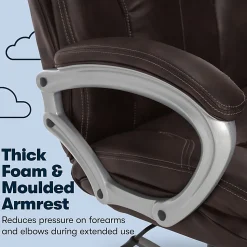 Serta® Benton Big And Tall High-Back Chair, Roasted Chestnut/Silver
