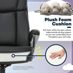 Serta® Big And Tall Ergonomic Bonded Leather High-Back Office Chair, Black/Silver