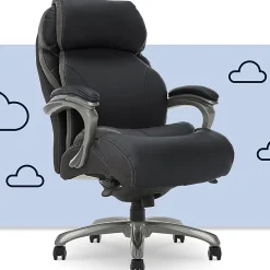 Serta® Big And Tall Smart Layers™ Tranquility Ergonomic Bonded Leather High-Back Chair With AIR™ Technology, Black/Slate