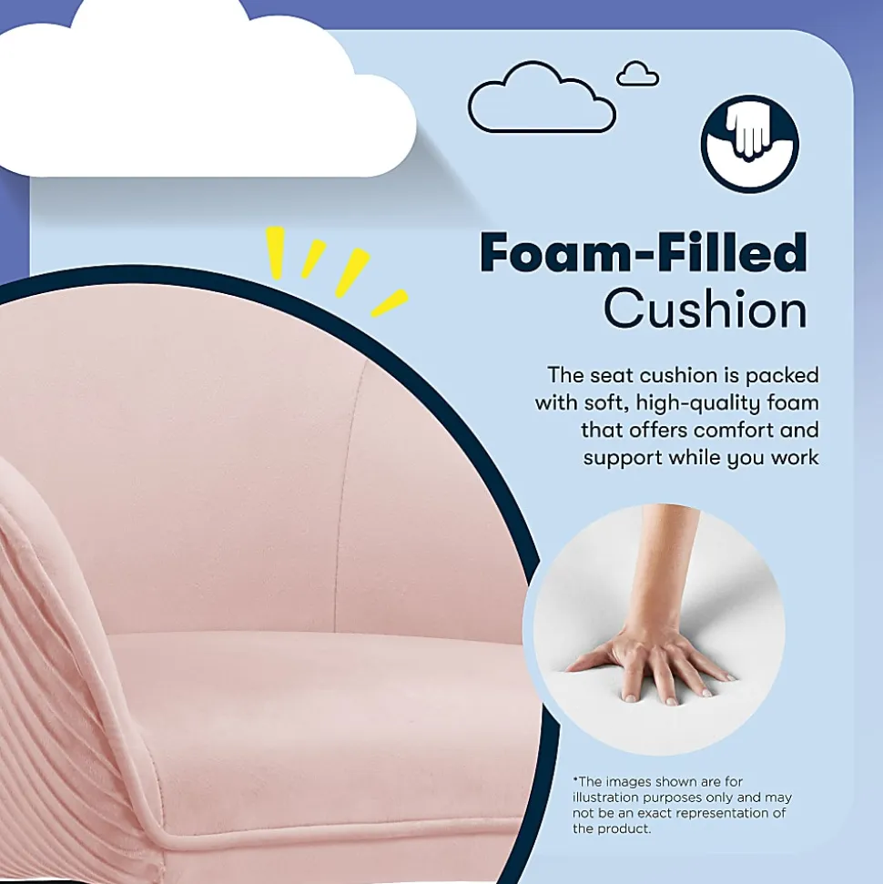 Serta® Chloe Ergonomic Fabric Mid-Back Home Office Chair, Pink