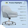 Serta® Chloe Ergonomic Fabric Mid-Back Home Office Chair, Ash Blue