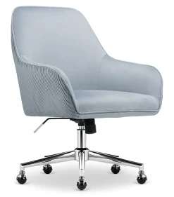 Serta® Chloe Ergonomic Fabric Mid-Back Home Office Chair, Ash Blue