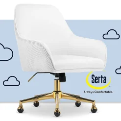 Serta® Chloe Ergonomic Fabric Mid-Back Home Office Chair, Off-White