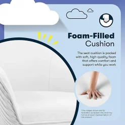 Serta® Chloe Ergonomic Fabric Mid-Back Home Office Chair, Off-White