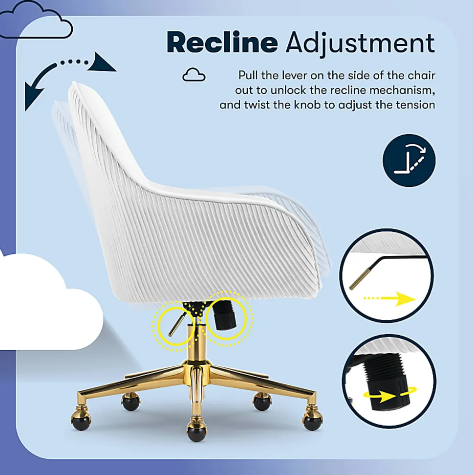 Serta® Chloe Ergonomic Fabric Mid-Back Home Office Chair, Off-White