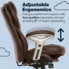 Serta® Claremont Ergonomic Bonded Leather Mid-Back Office Chair, Old Chestnut/Silver
