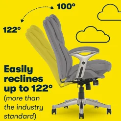 Serta® Claremont Ergonomic Bonded Leather Mid-Back Office Chair, Gray