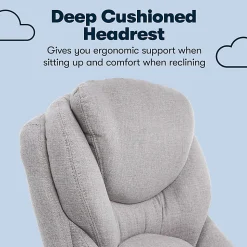 Serta® Claremont Ergonomic Bonded Leather Mid-Back Office Chair, Light Gray/Silver