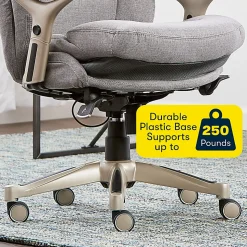 Serta® Claremont Ergonomic Bonded Leather Mid-Back Office Chair, Light Gray/Silver