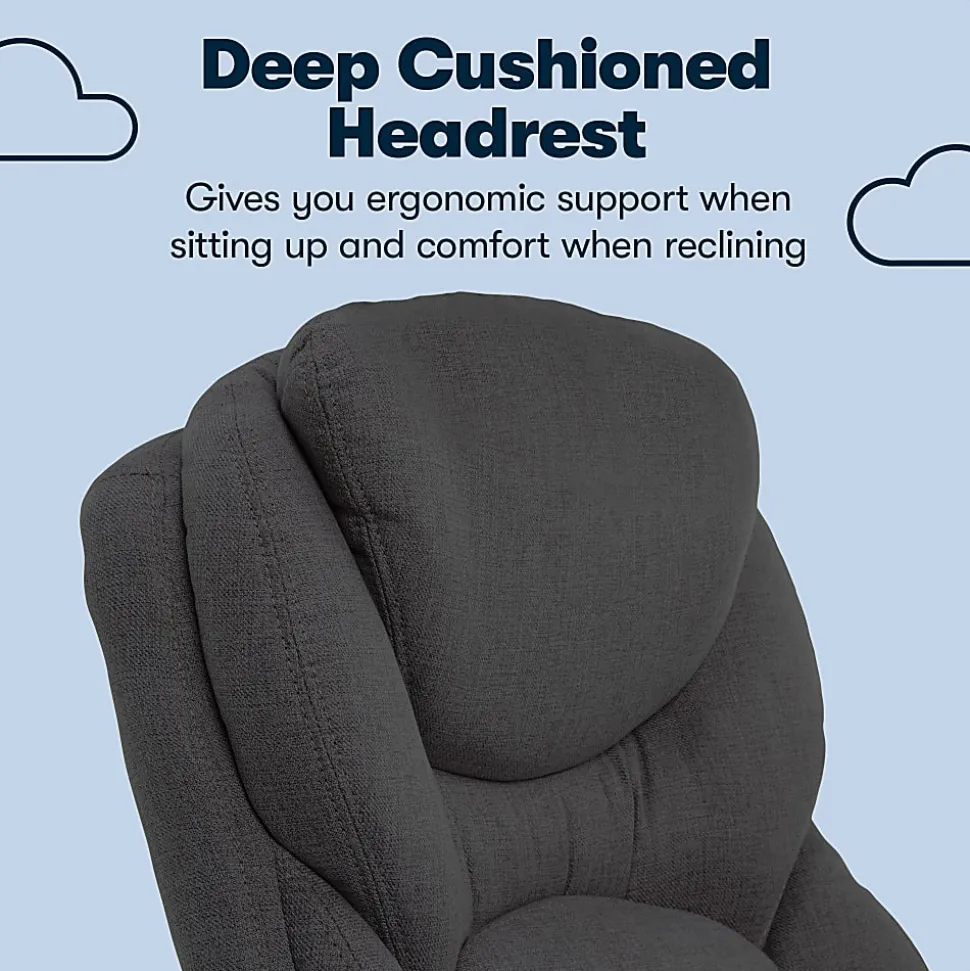 Serta® Claremont Ergonomic Bonded Leather Mid-Back Office Chair, Dark Gray/Silver