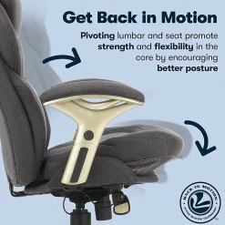 Serta® Claremont Ergonomic Bonded Leather Mid-Back Office Chair, Dark Gray/Silver
