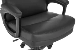 Serta® Comfort Big & Tall Ergonomic Bonded Leather High-Back Executive Office Chair, Black