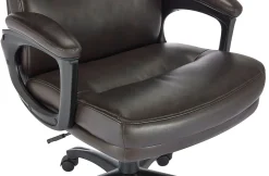 Serta® Comfort Big & Tall Ergonomic Bonded Leather High-Back Executive Office Chair, Brown