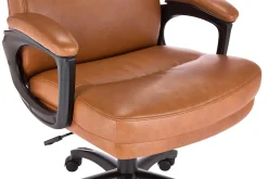 Serta® Comfort Big & Tall Ergonomic Bonded Leather High-Back Executive Office Chair, Cognac