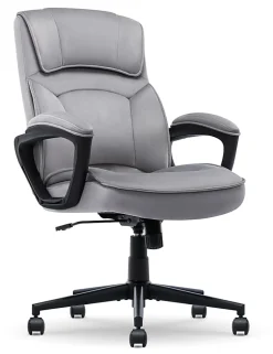 Serta® Comfort Classic Ergonomic Fabric High-Back Executive Office Chair, Gray