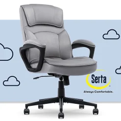 Serta® Comfort Classic Ergonomic Fabric High-Back Executive Office Chair, Gray