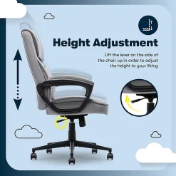Serta® Comfort Classic Ergonomic Fabric High-Back Executive Office Chair, Gray