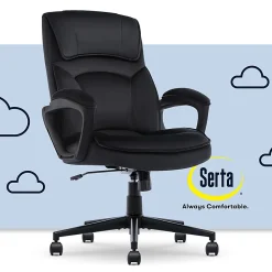 Serta® Comfort Classic Ergonomic Fabric High-Back Executive Office Chair, Black