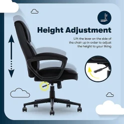 Serta® Comfort Classic Ergonomic Fabric High-Back Executive Office Chair, Black