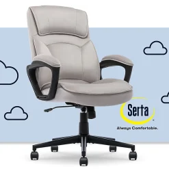 Serta® Comfort Classic Ergonomic Fabric High-Back Executive Office Chair, Taupe