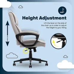 Serta® Comfort Classic Ergonomic Fabric High-Back Executive Office Chair, Taupe