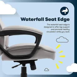 Serta® Comfort Classic Ergonomic Fabric High-Back Executive Office Chair, Taupe