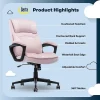 Serta® Comfort Classic Ergonomic Fabric High-Back Executive Office Chair, Pink