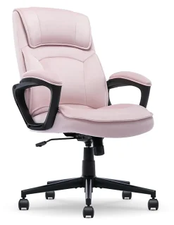 Serta® Comfort Classic Ergonomic Fabric High-Back Executive Office Chair, Pink