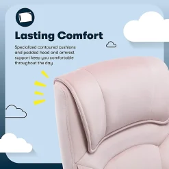 Serta® Comfort Classic Ergonomic Fabric High-Back Executive Office Chair, Pink