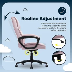 Serta® Comfort Classic Ergonomic Fabric High-Back Executive Office Chair, Pink