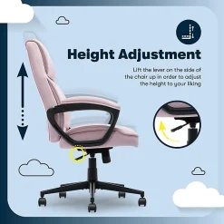 Serta® Comfort Classic Ergonomic Fabric High-Back Executive Office Chair, Pink